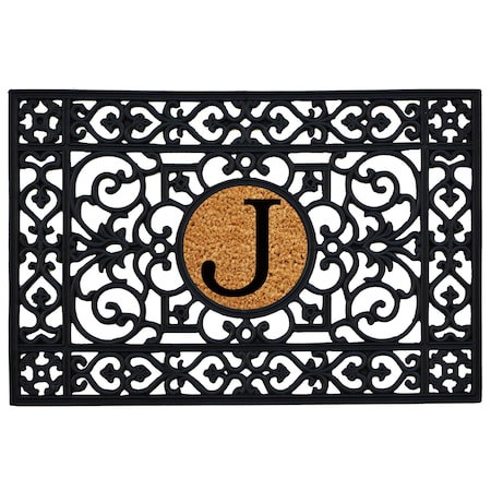 Calloway Mills Monogram Insert Door Mat, Black, Natural, 24 in W x 36 in L 160012436J